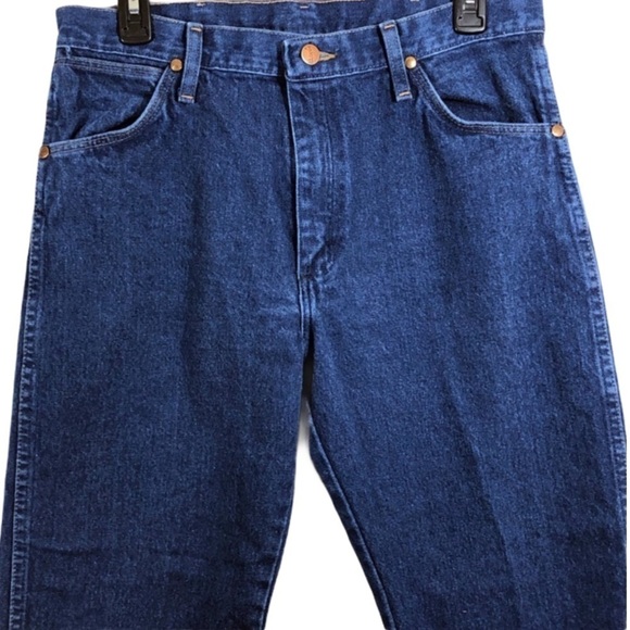 WRANGLER JEANS - SIZE 32 x 30 - 100% COTTON - DARK WASH - VERY HIGH RISE B17 - Picture 2 of 8